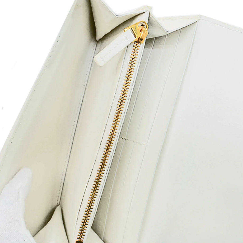 leather Veneta Bottega wallet women's BOTTEGA VENETA x white Pre-Owned hold long (Good) folio metal material silver