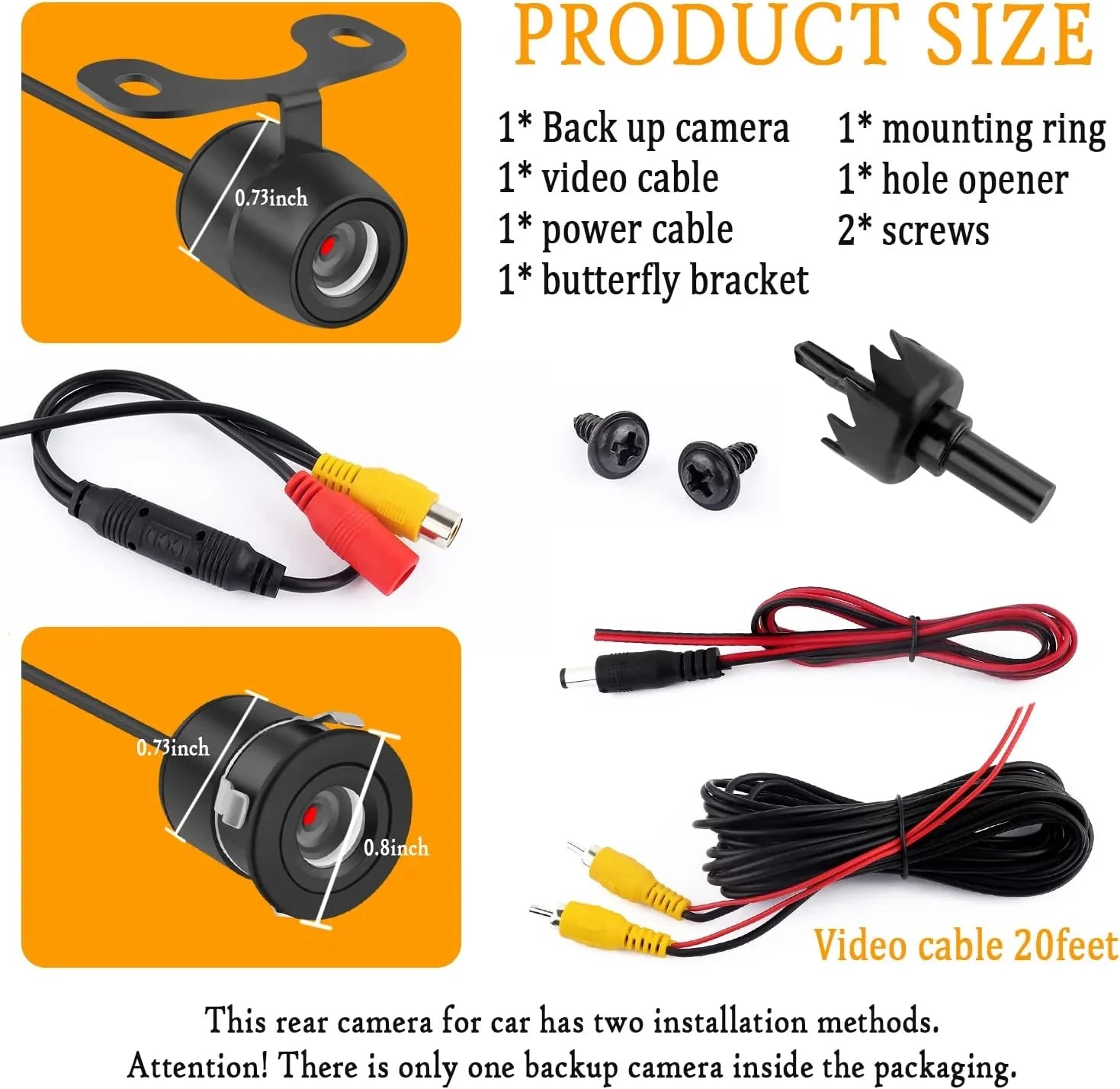 Rear Side Vision] Reverse [HD with - Camera Car Angle] Purpose [170°Wide Design Backup Front Dual Night Camera View -