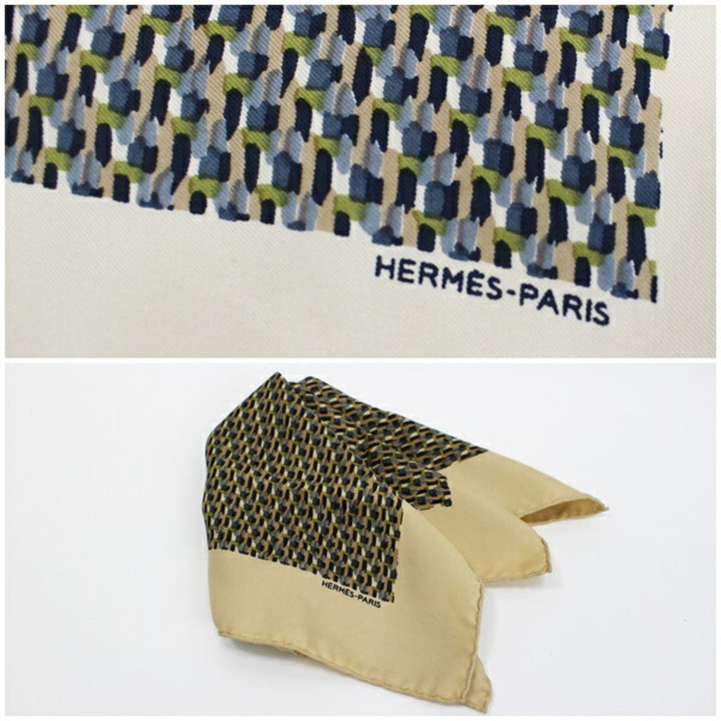 HERMES 45 (Good) Gaurosh Scarf Beige Hermes Carre Muffler Pre-Owned Women's