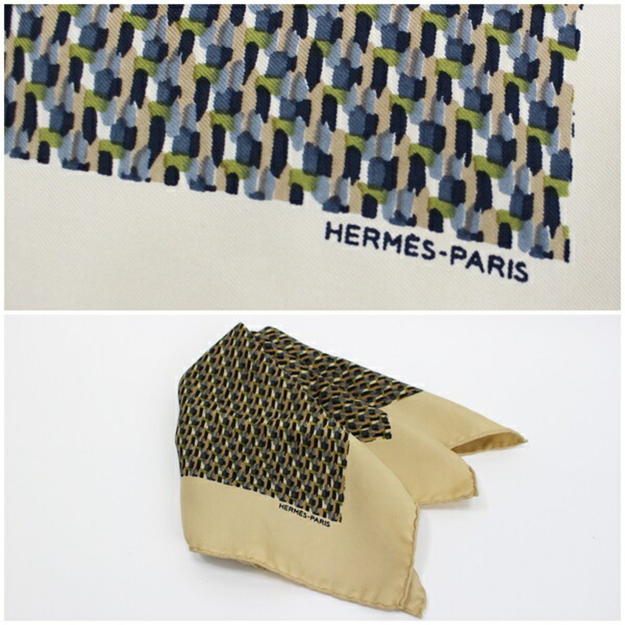 HERMES 45 (Good) Gaurosh Scarf Beige Hermes Carre Muffler Pre-Owned Women's