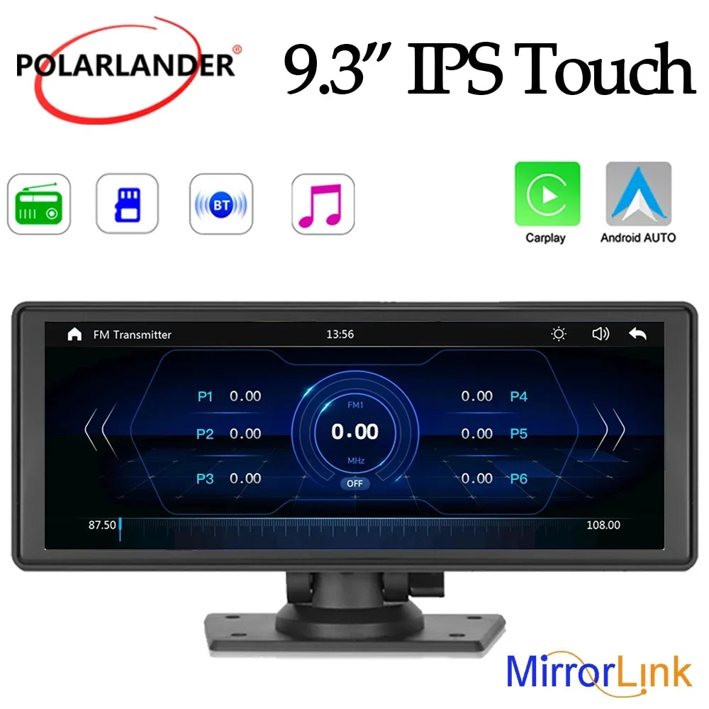 Auto Bluetooth Stereo,Newest Bluetooth/FM Portable Player with Car with Unit Camera Screen Carplay&Android Stereo FM Navigation 9.3 Inch Car Wireless Touch TF Transmitter,AUX, Synchronization/Rear