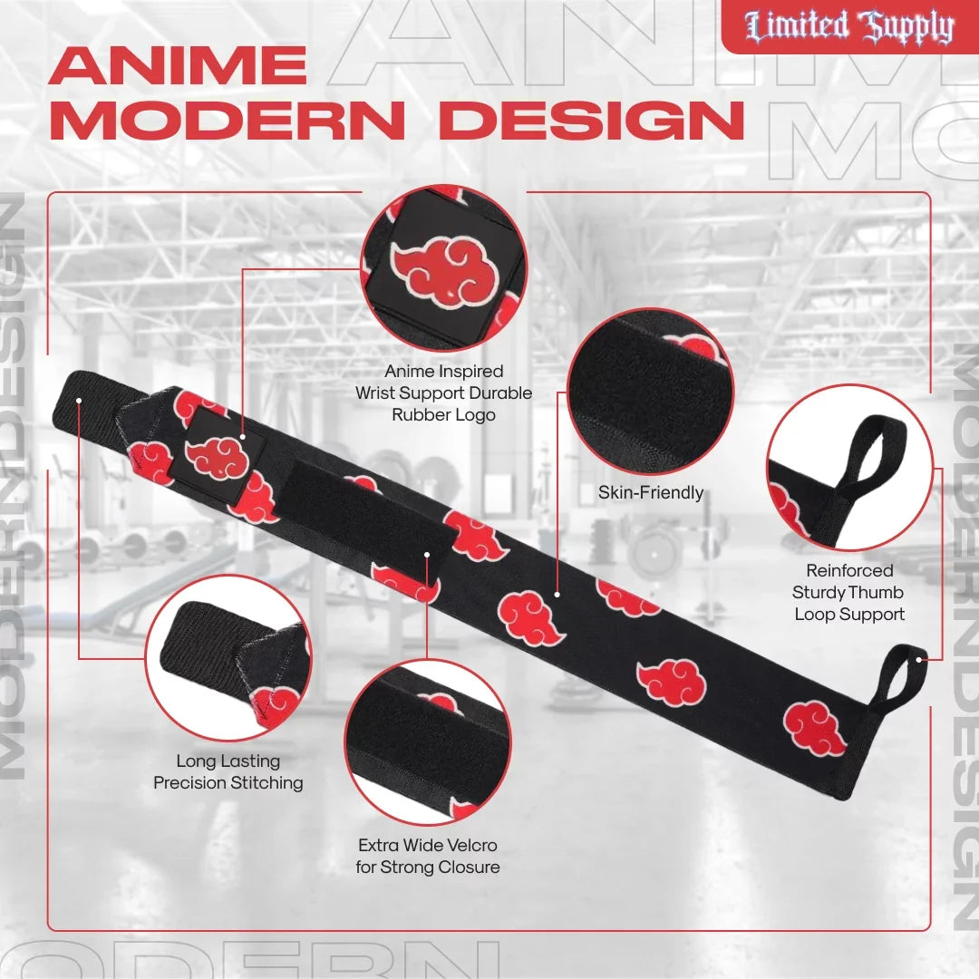 Powerlifting, 2 Women for Duo) and Anime and (Akat Workout - Accessories - Gym Training, Strength Improve Wraps Purple Pairs Weightlifting, Support Straps Men Bundle Lifting 24" Wrist