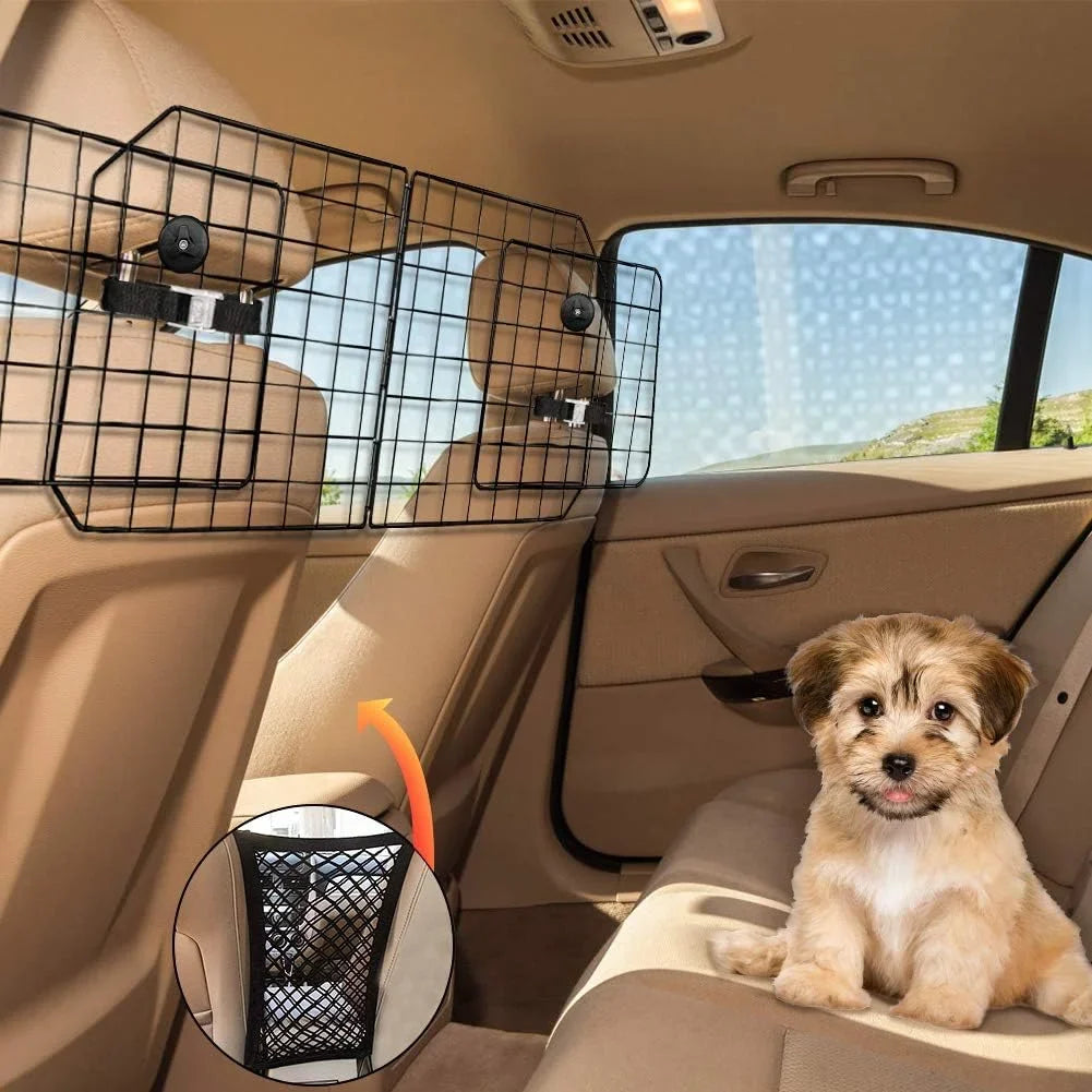 in Adjustable Duty for Cars SUV, Fence Dog Black—Safety Wire Pet Mesh Travel Vehicles, Seat Car Dividers Cars with Barriers—Heavy Front Barrier