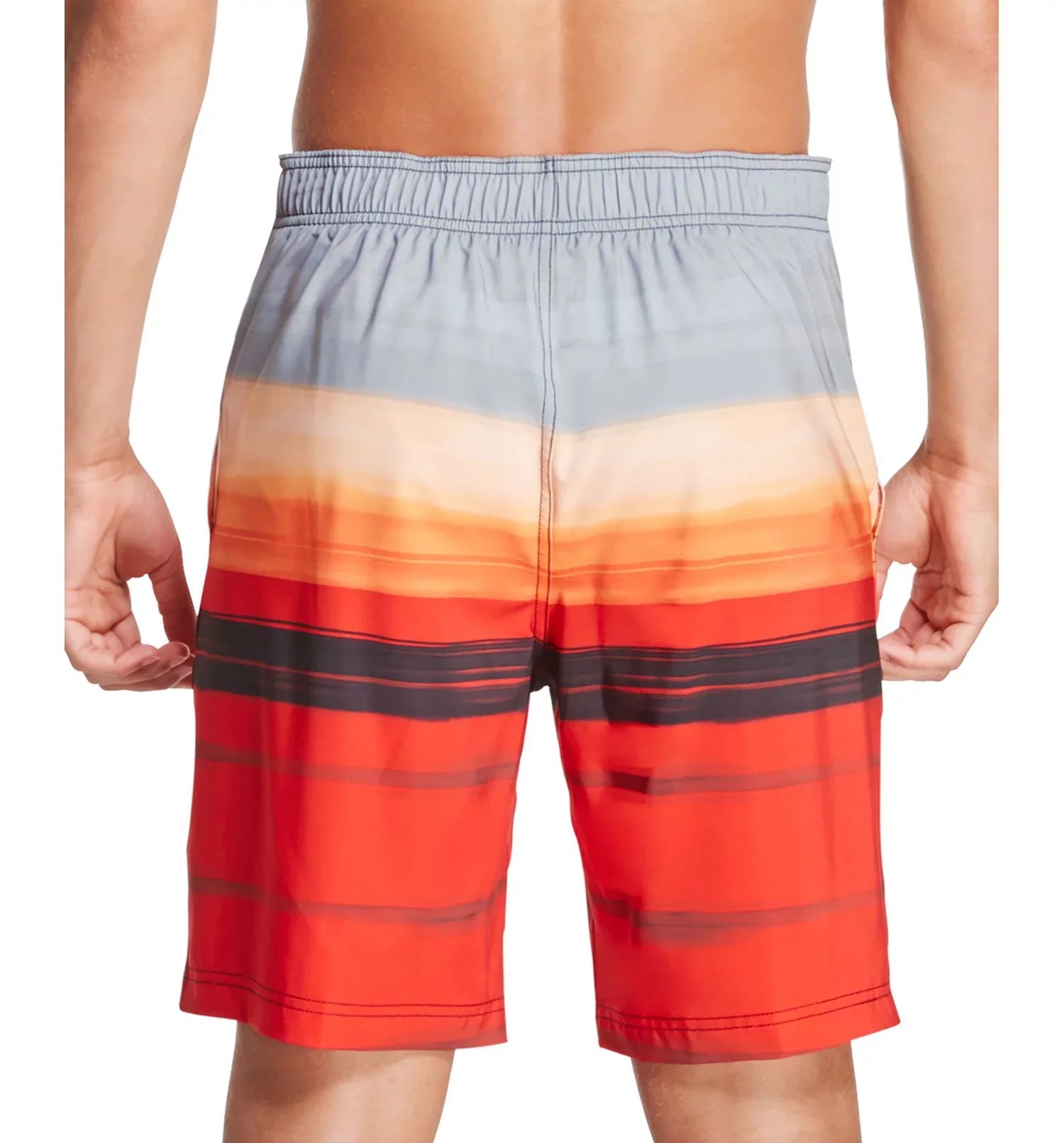 Ombré Gradient 20" Board Shorts, Stripe Speedo Stretch 2XL Men's Black,