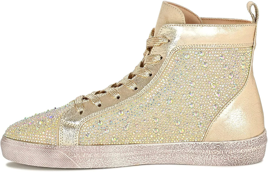 High Ninety Fashion Gold Foxy Top Sneaker Rhinestones with 9 Athletic Union