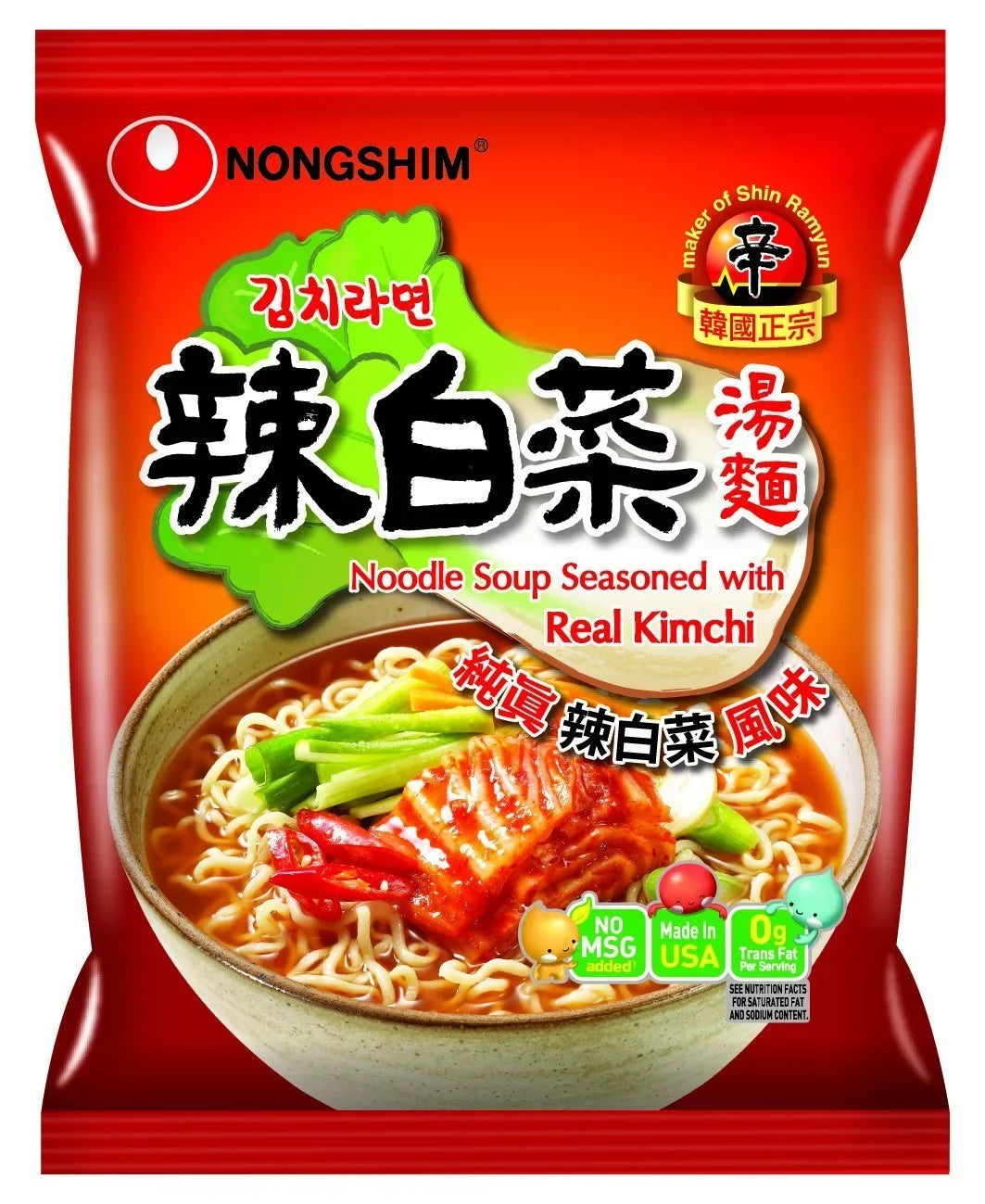 Ramen, (Pack Kimchi Nongshim Real with 16) 4.2 Ounce Soup of Noodle