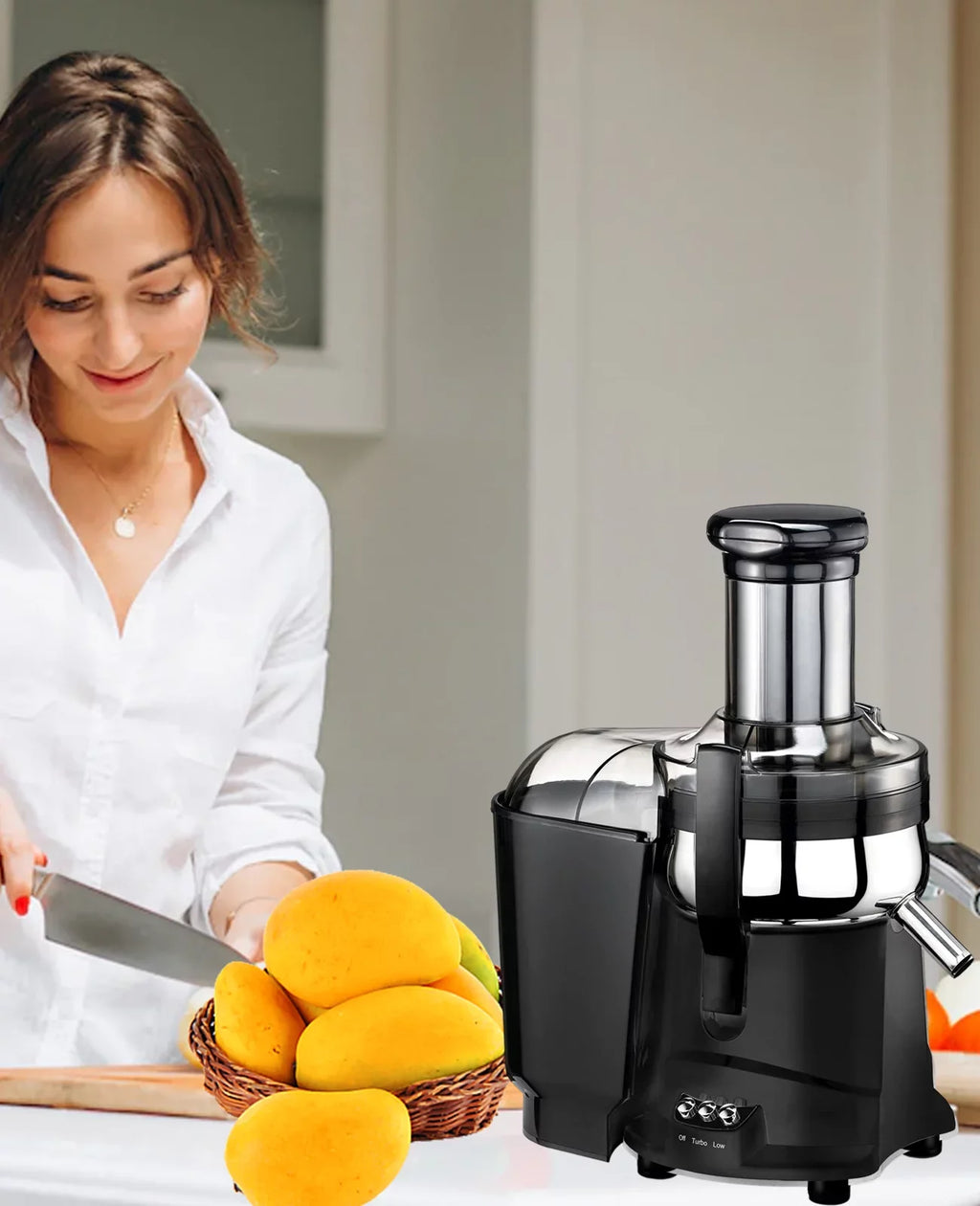 (Black) Vegetables - Latch for Fruits Press Hand Centrifugal Safety Juicer Juicer & with