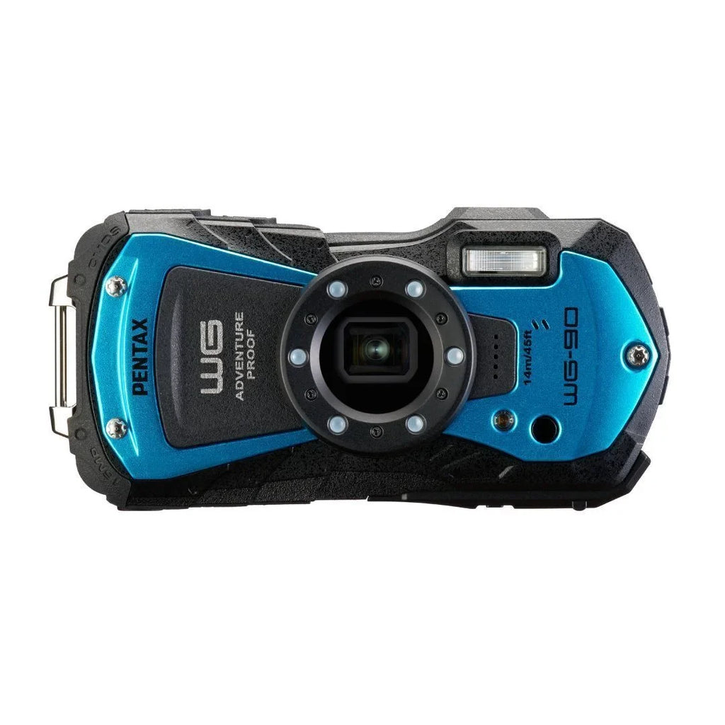 Exceptional Shooting Compact and Tough with Camera Body Image PENTAX (Blue) Underwater Mode Imaging All Quality Weather Adventure Construction, Ricoh WG-90