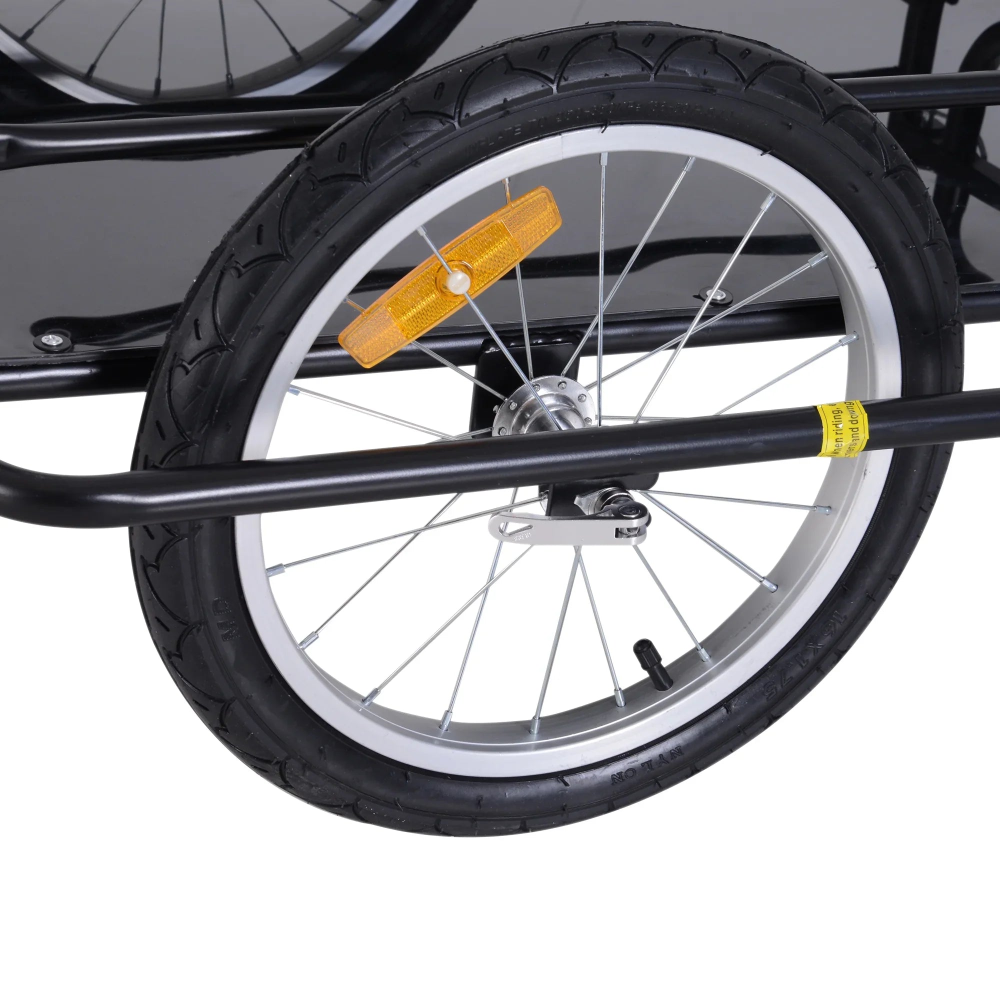 Bike Post Trailer to up Aosom Black Folding Seat Cargo Cart Hitch- Lbs. 88 with