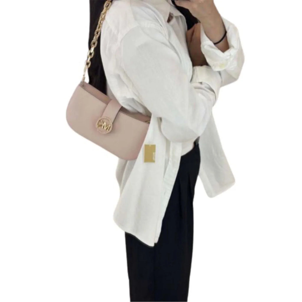 Kors Michael Carmen Blush) (Powder Womens Leather Bag 35F2GNMC0L-424 Shoulder XS Pouchette