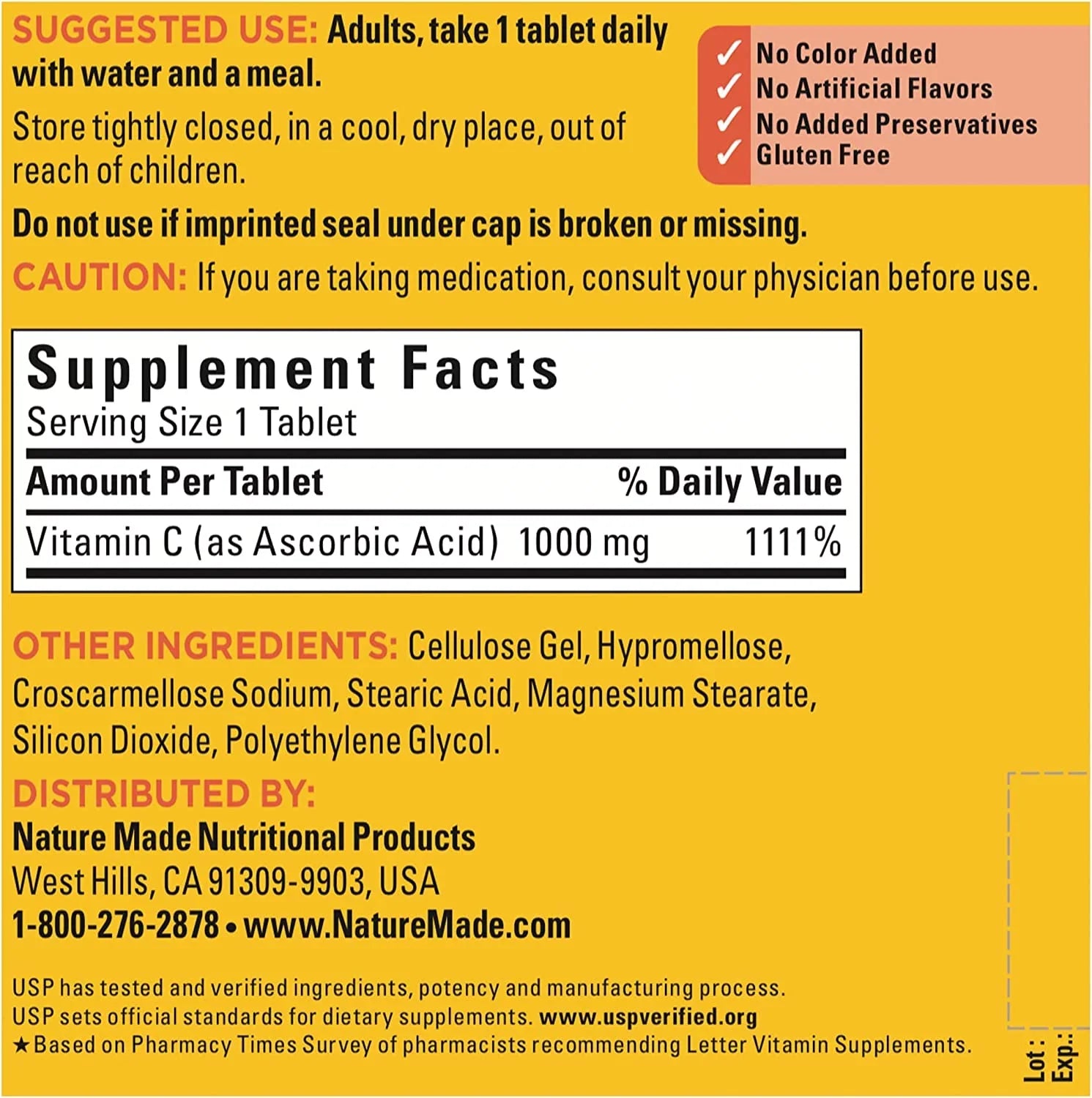 Support, 300 Immune Made Supply Tablets, Vitamin Dietary 300 1000 mg, Day for Supplement C Nature