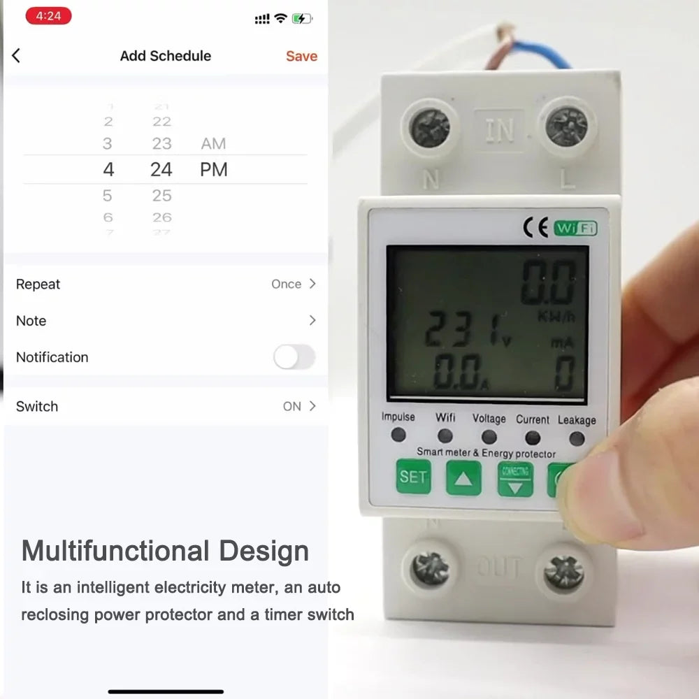 Leakage Intelligent Timer and Control with Meter Voice Protection Home Compatible WiFi Function - Electric with for Pinnaco