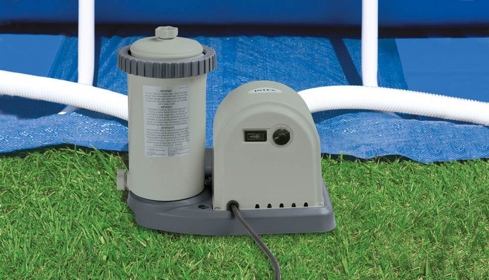 Ground & Frame Inflatable x Cover 18ft Pump Metal Round Pool with Ladder, Intex Above 48in