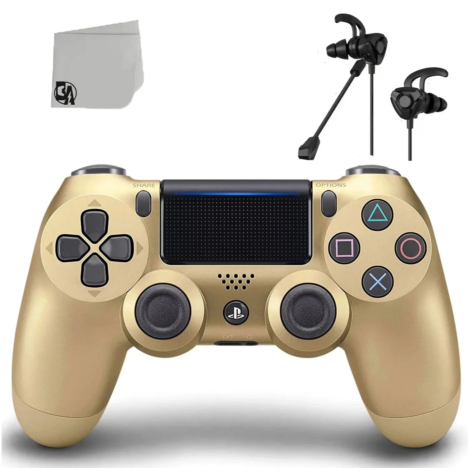 Earbuds AXTION Wireless DualShock Like BOLT Blue - Gold - PlayStation Bundle With Controller New 4