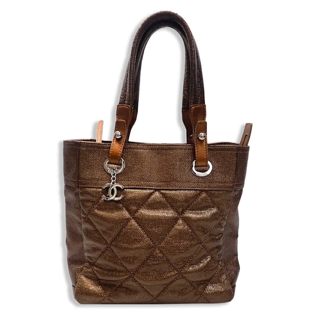 Biarritz (Fair) canvas Pre-Owned Chanel tote bag Paris coated hand CHANEL