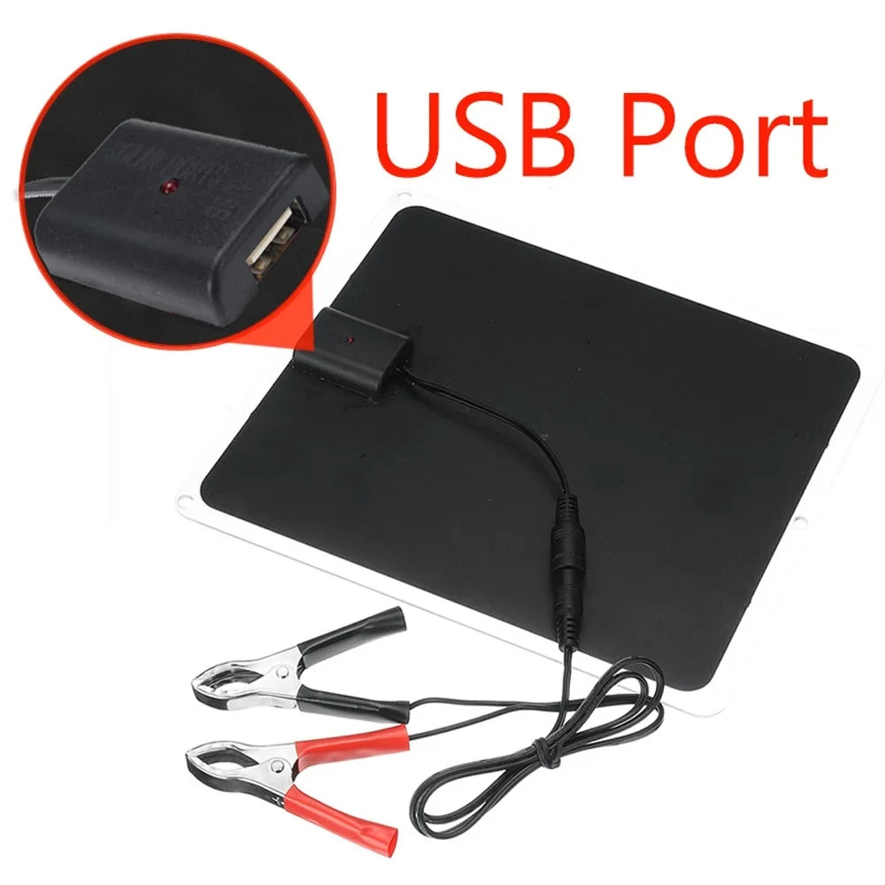20W Monocrystalline and Portable Solar Htovila Recharging Camping, Silicon for USB Hiking, Panel