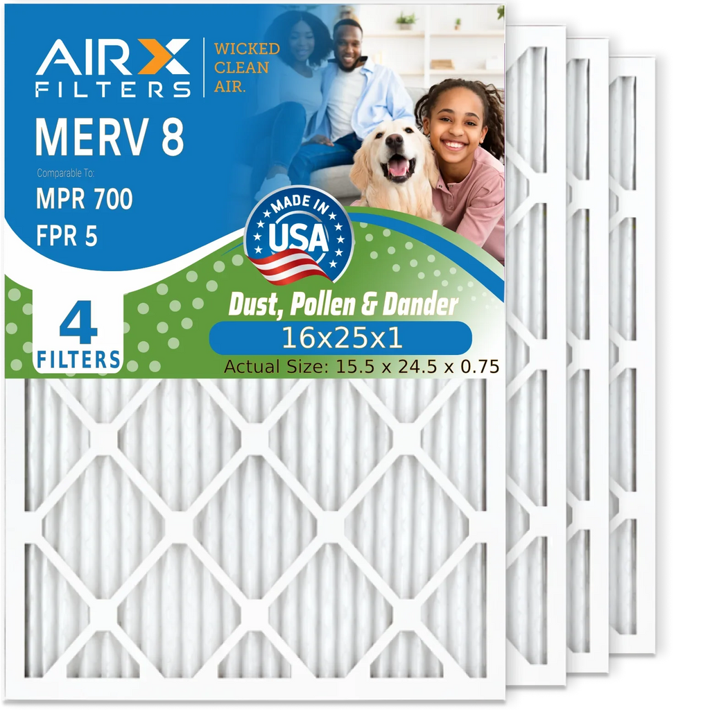 Filter Comparable Pleated to 700 5 Electrostatic AC MPR Filter MERV Premium FILTERS Pack USA 8 Air AIR. by & WICKED AIRX Furnace FPR 16x25x1 Filters 4 16x25x1 HVAC CLEAN Conditioner Air Made