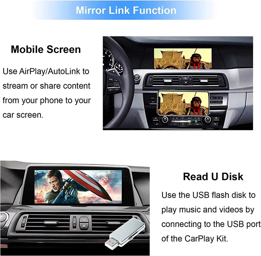 Wireless Top Mirrorlink, Carplay Support 7 Road YouTube for 6 1 2008-2012, System 3 X6 CIC Wireless Android Decoder Kit 5 X1 X3 BMW X5 Series Retrofit Auto,