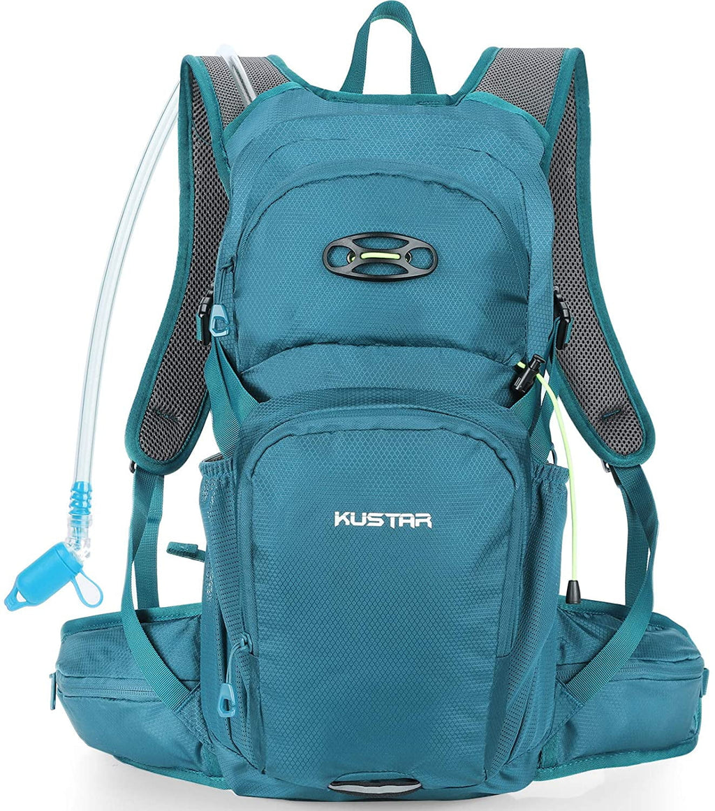 Hydration BPA Water Leakproof with Backpack for 2L KUSTAR Free,Lightweight Backpack Bladder Water Hiking,Running,Cycling,Camping,Blue Pack