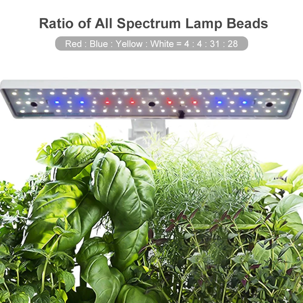 System for Kit Lights Adjustable Growing Smart Hydroponics LED Office 15W Timing Pods Kitchen Height Smart Pump 2L Water with Water Home Tank Leyfeng Automatic 9 Grow Herb Garden Indoor