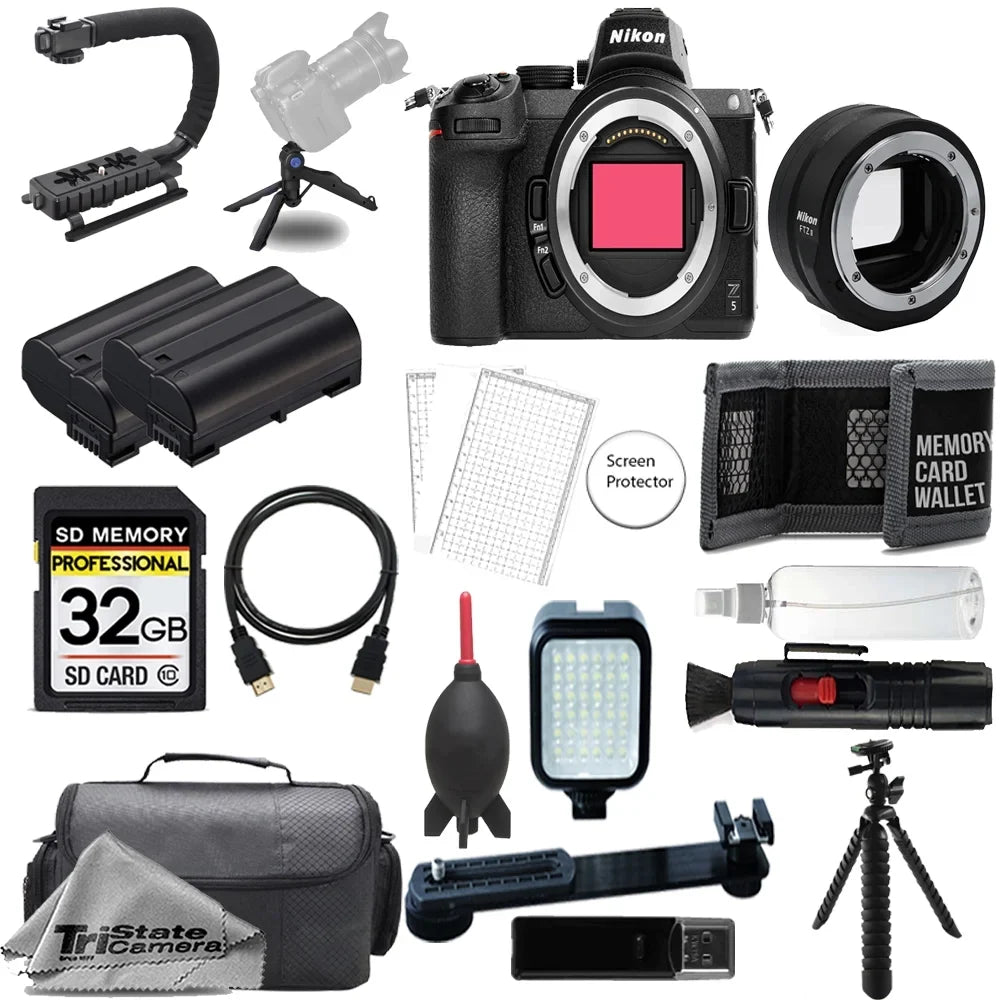 FTZ + Mirrorless ULTIMATE w/ Digital Battery+ Flash- Z5 Kit LED Camera 32GB Nikon II Adapter+ Mount (Body) Extra