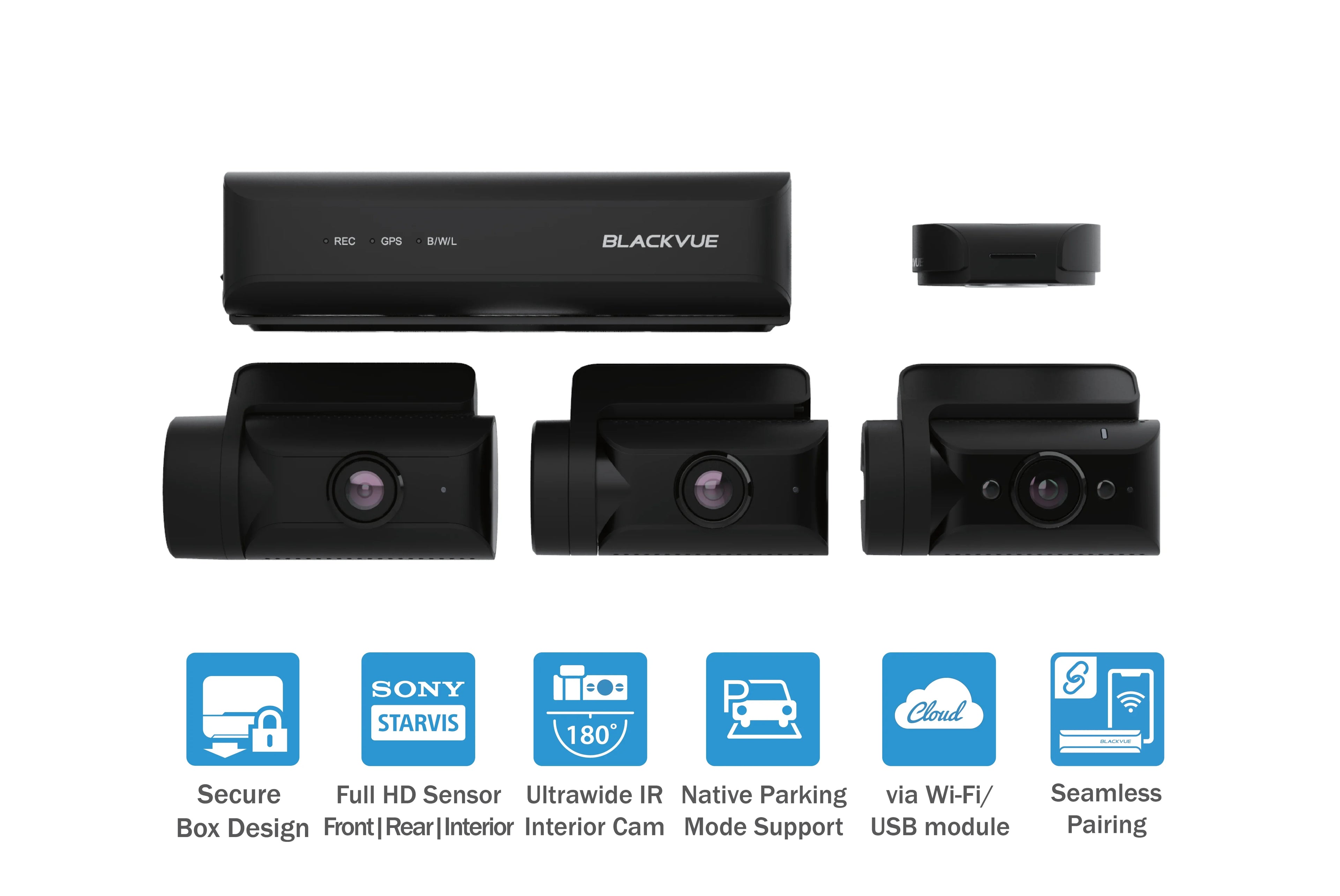 Inside BlackVue Cloud 64GB Parking Built-in Front WiFi Rear Mode | GPS | Dashcam 1080P Box DR770X