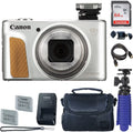 Case 64 (Silver) Card + Batteries with Camera Tripod Canon + HS Premium + 2 Camera Digital PowerShot SX740 GB