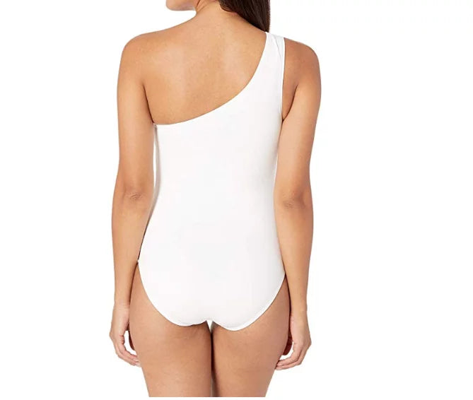 One Michael Swimsuit, Shoulder US One-Piece Solids WHITE 4 Kors Iconic