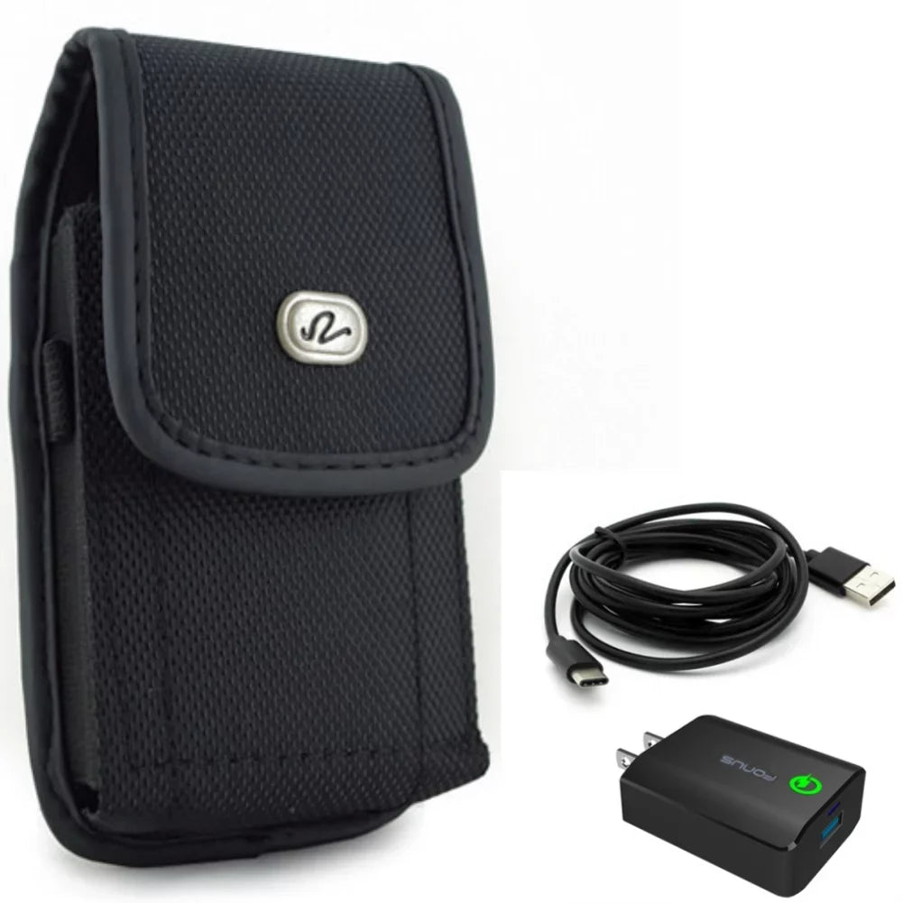 Clip 18W Z Motorola - Cable 6T, Rugged OnePlus Fast 6ft Plus 8T Moto 6, Holster Razer Belt Case Force Power Home G Charger USB for Revvlry 7T, G7 9, 2 Stylus Droid, w - Plus, Phone (2020)