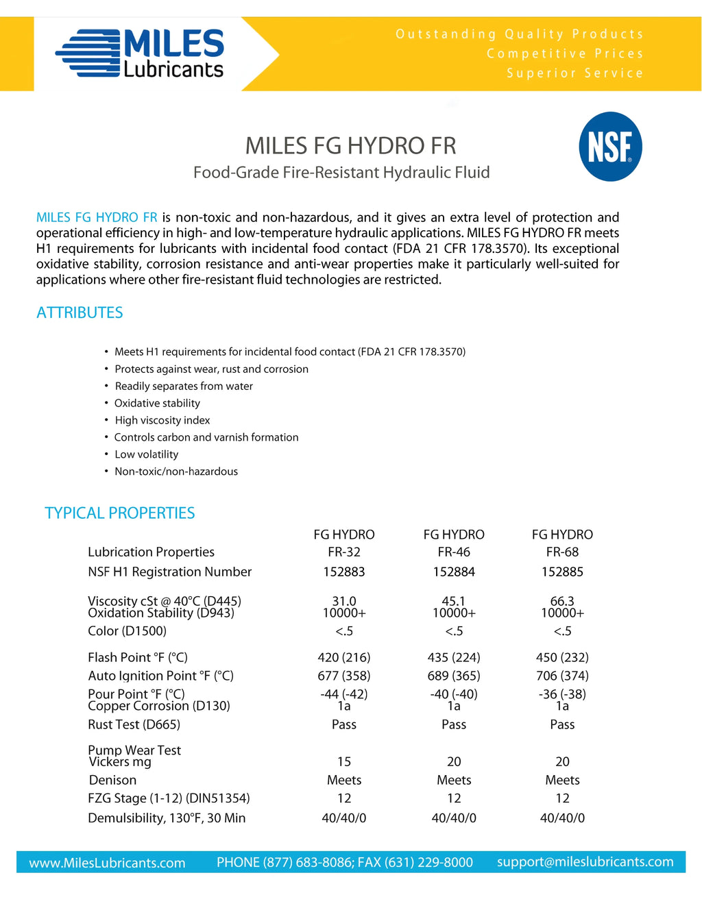 Based ISO 41 Gallon 46 Case Fg Nsf Registered Fluid Grade Pao Hydro Fr Resistant Fire Hydraulic H1 Food Miles
