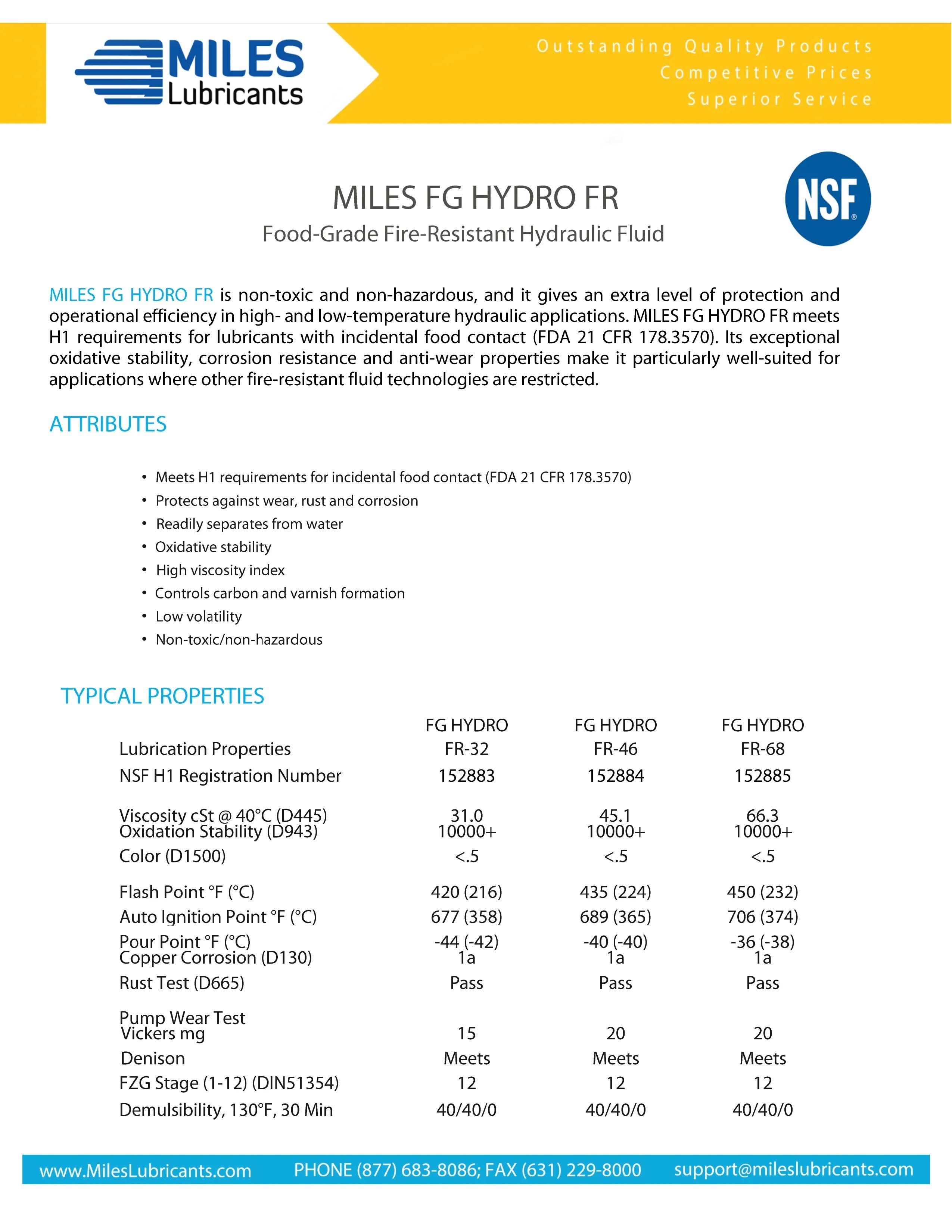 Based ISO 41 Gallon 46 Case Fg Nsf Registered Fluid Grade Pao Hydro Fr Resistant Fire Hydraulic H1 Food Miles