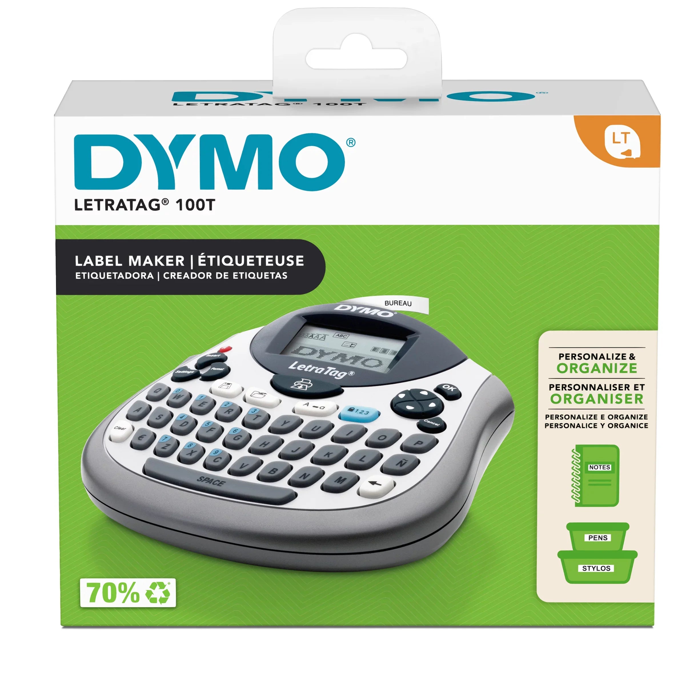 on Paper LetraTag Maker, Black DYMO White 100T Includes Label Label QWERTY Print