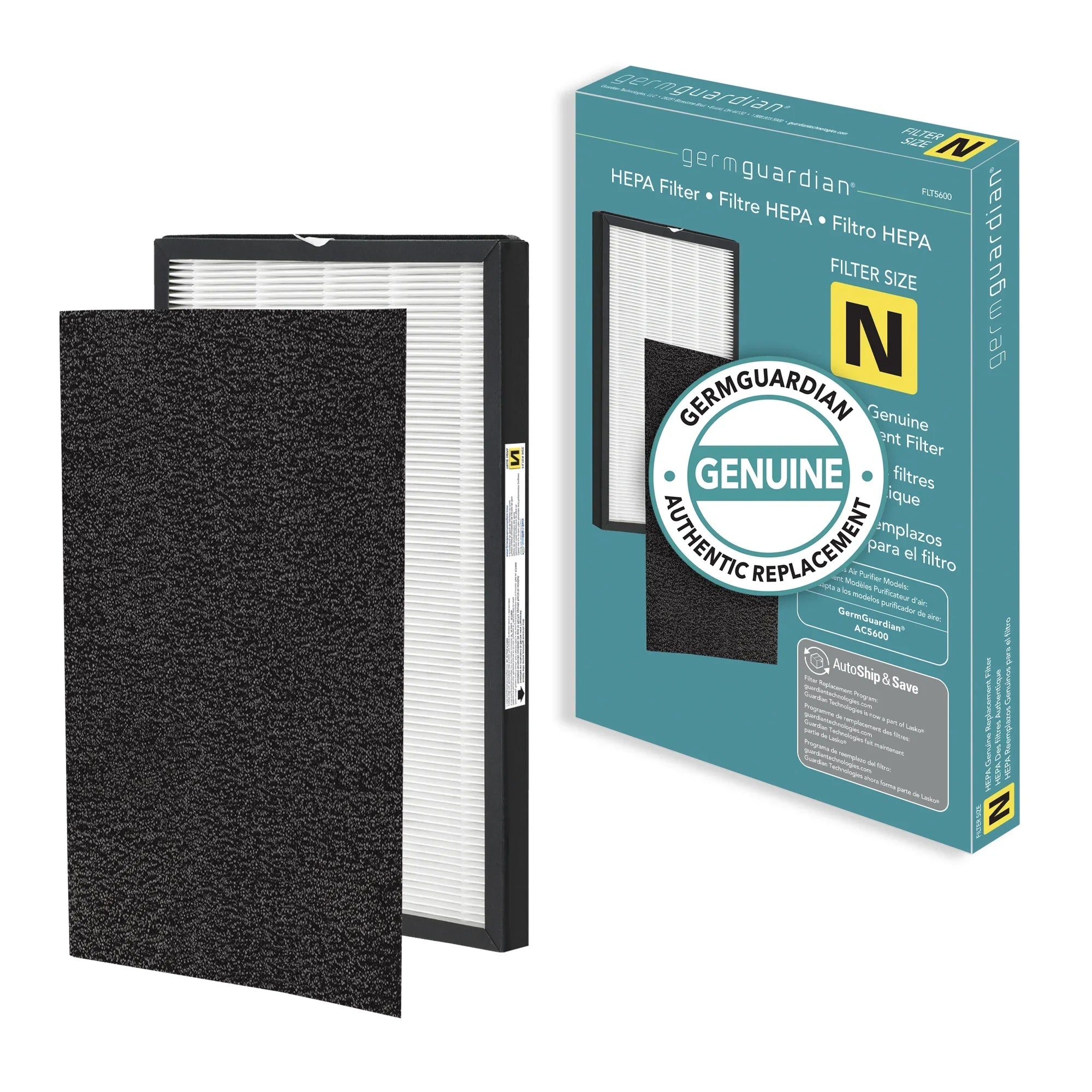 N Replacement True FLT5600 Filter HEPA Pure Air GermGuardian for Purifier, AC5600 Filter