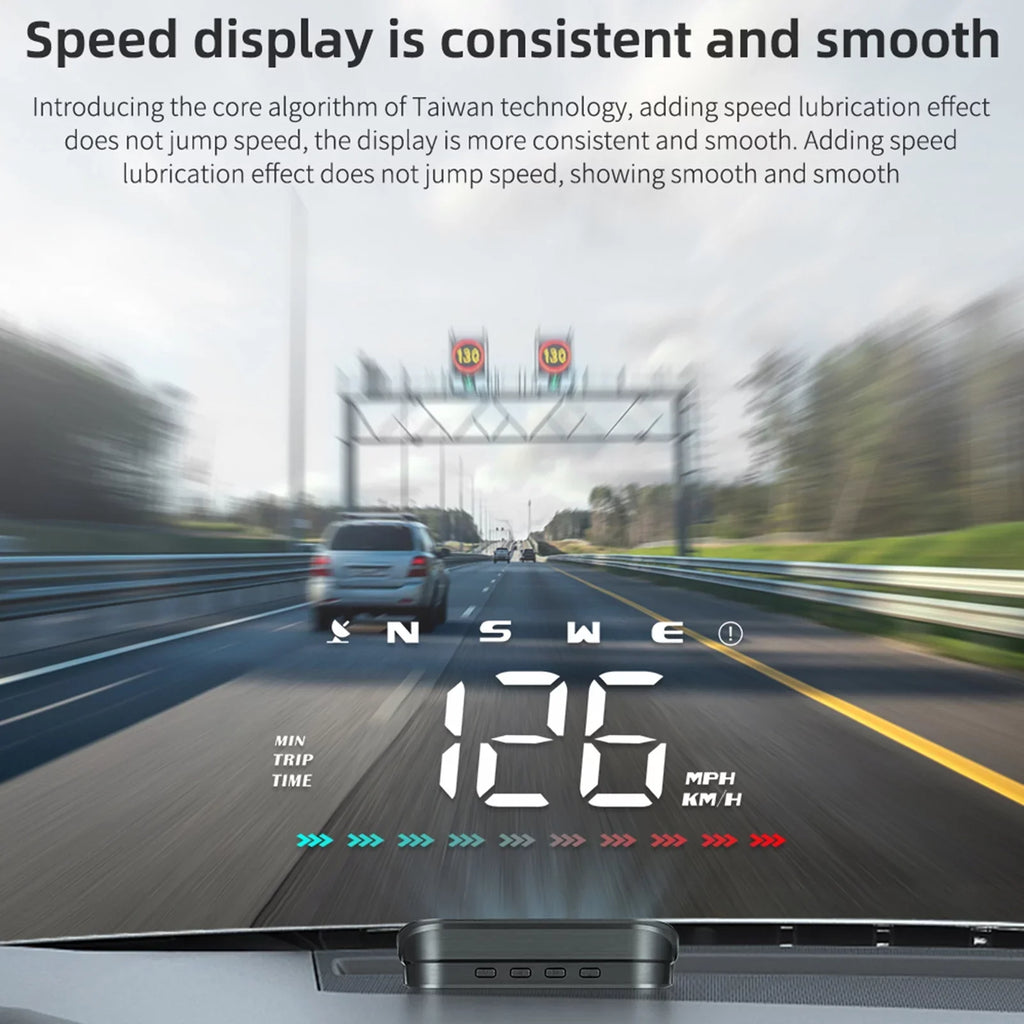 Time, Speedometer Car, Alert Ambient Speed & Distance, Travel GPS Heads-Up Over-Speed Apexeon Direction, Digital Display Light, for