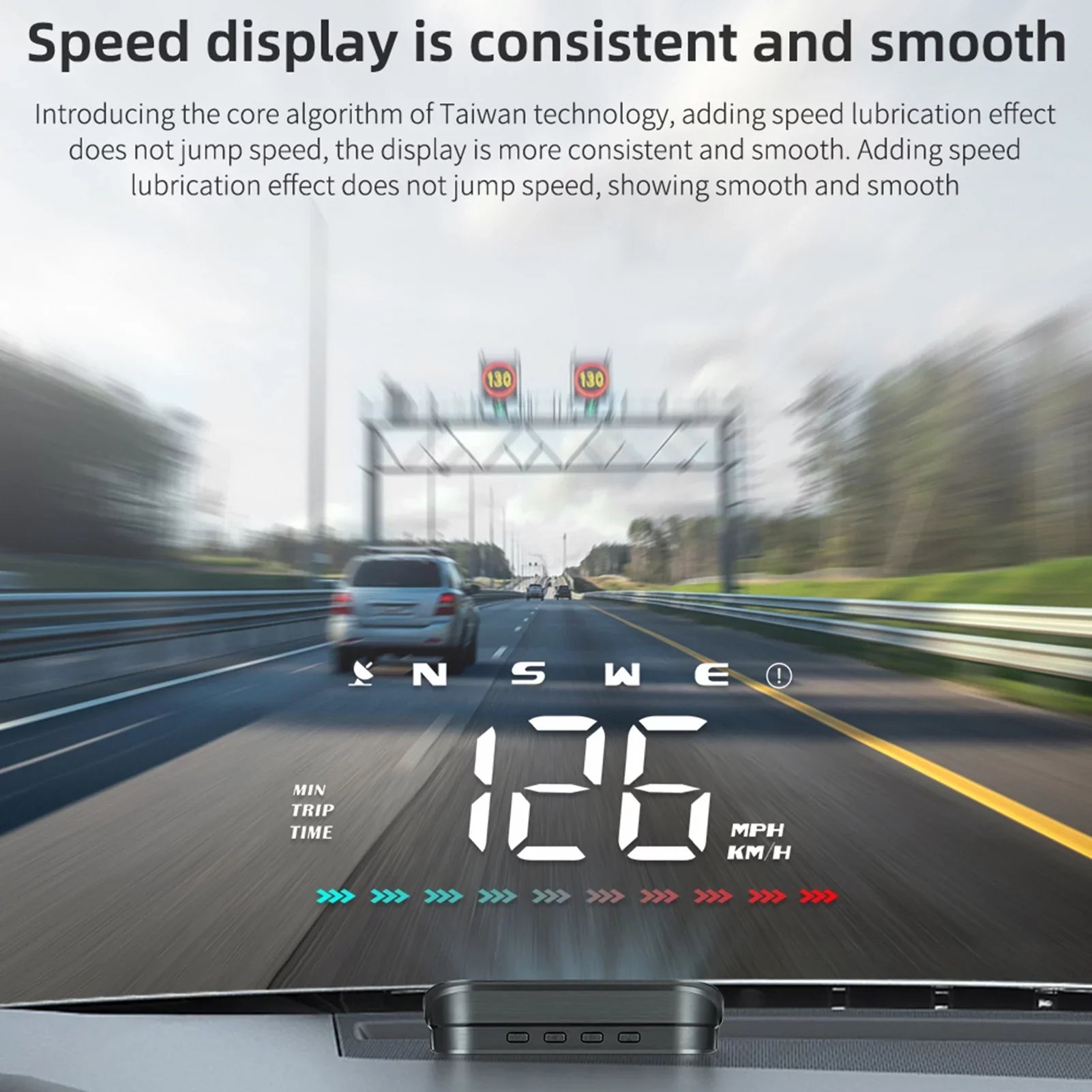 Time, Speedometer Car, Alert Ambient Speed & Distance, Travel GPS Heads-Up Over-Speed Apexeon Direction, Digital Display Light, for
