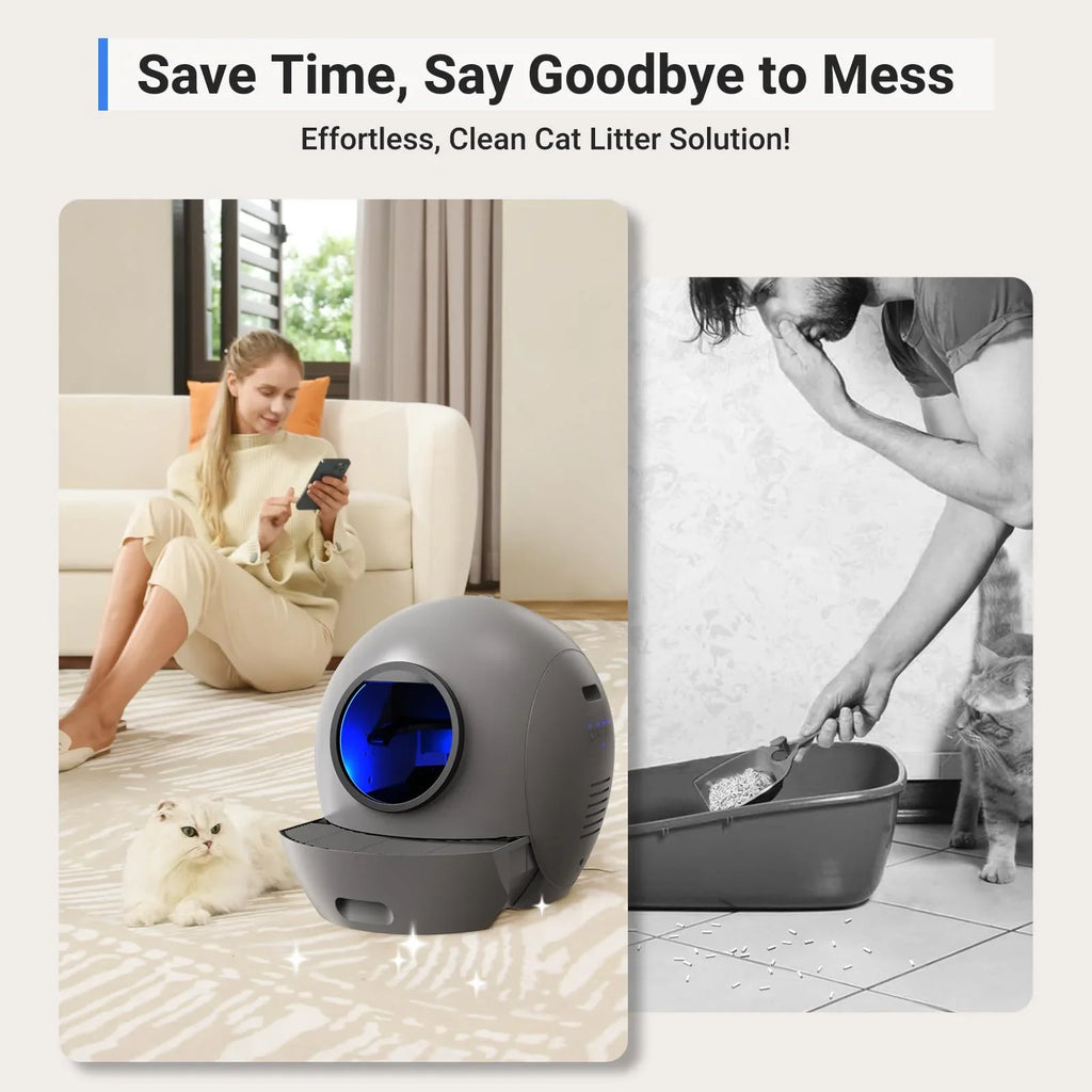 for Automatic Litter ELS Box Self Cat Box, Cats Multiple Control Litter Cleaning APP PET Cat Gift