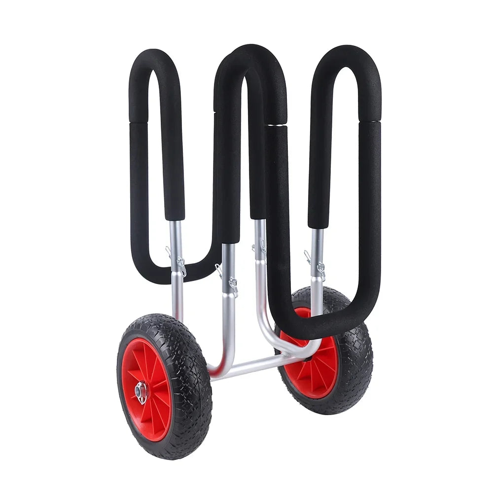 Veneer Trailer, Carrier Solid Board Aviation PU Paddle SUP Cart Double Beach Surfboard Beach Cart, Portable Airless Cart Aluminum Stand-Up Wheel