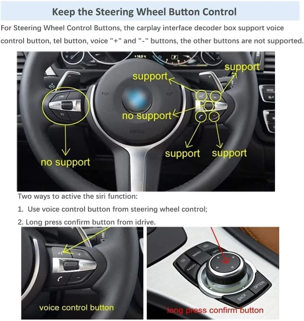 Wireless Top Mirrorlink, Carplay Support 7 Road YouTube for 6 1 2008-2012, System 3 X6 CIC Wireless Android Decoder Kit 5 X1 X3 BMW X5 Series Retrofit Auto,