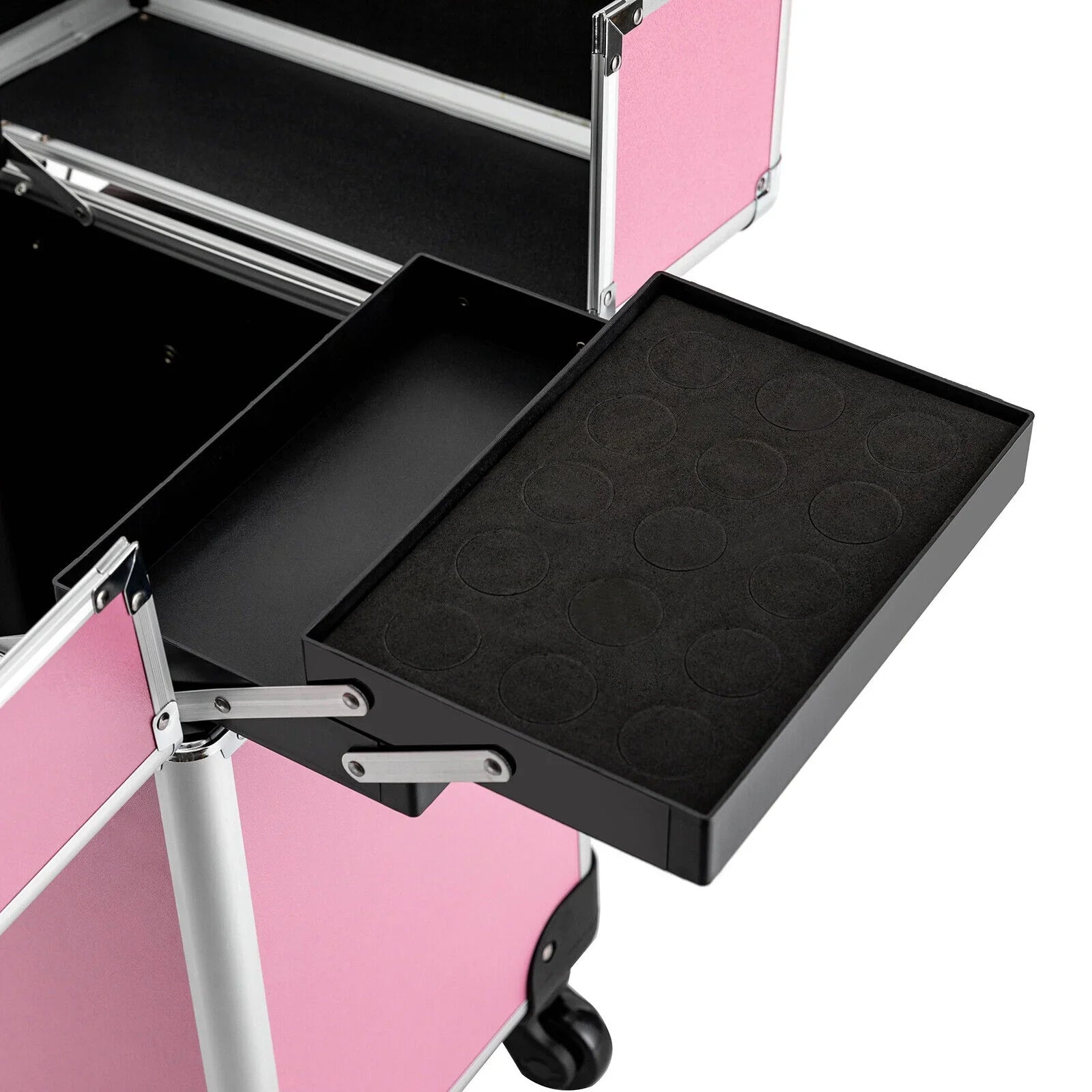 Storage Professional Rolling Trolley with Cosmetic Miumaeov Makeup 4-Tier Organizer Case Train Wheels Makeup