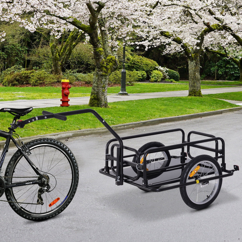 Bike Post Trailer to up Aosom Black Folding Seat Cargo Cart Hitch- Lbs. 88 with