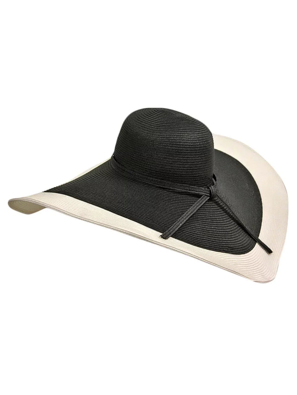 Brim Floppy & Black Hat Wide White With