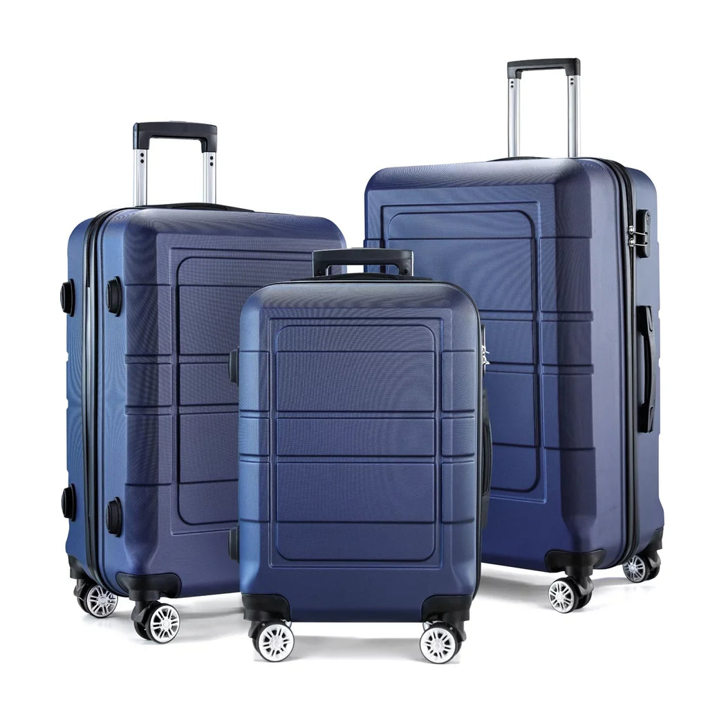 Lock TSA Wheels Sets PC+ABS Expandable Luggage Double Suitcase Durable GOWELL Blue