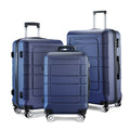 Lock TSA Wheels Sets PC+ABS Expandable Luggage Double Suitcase Durable GOWELL Blue