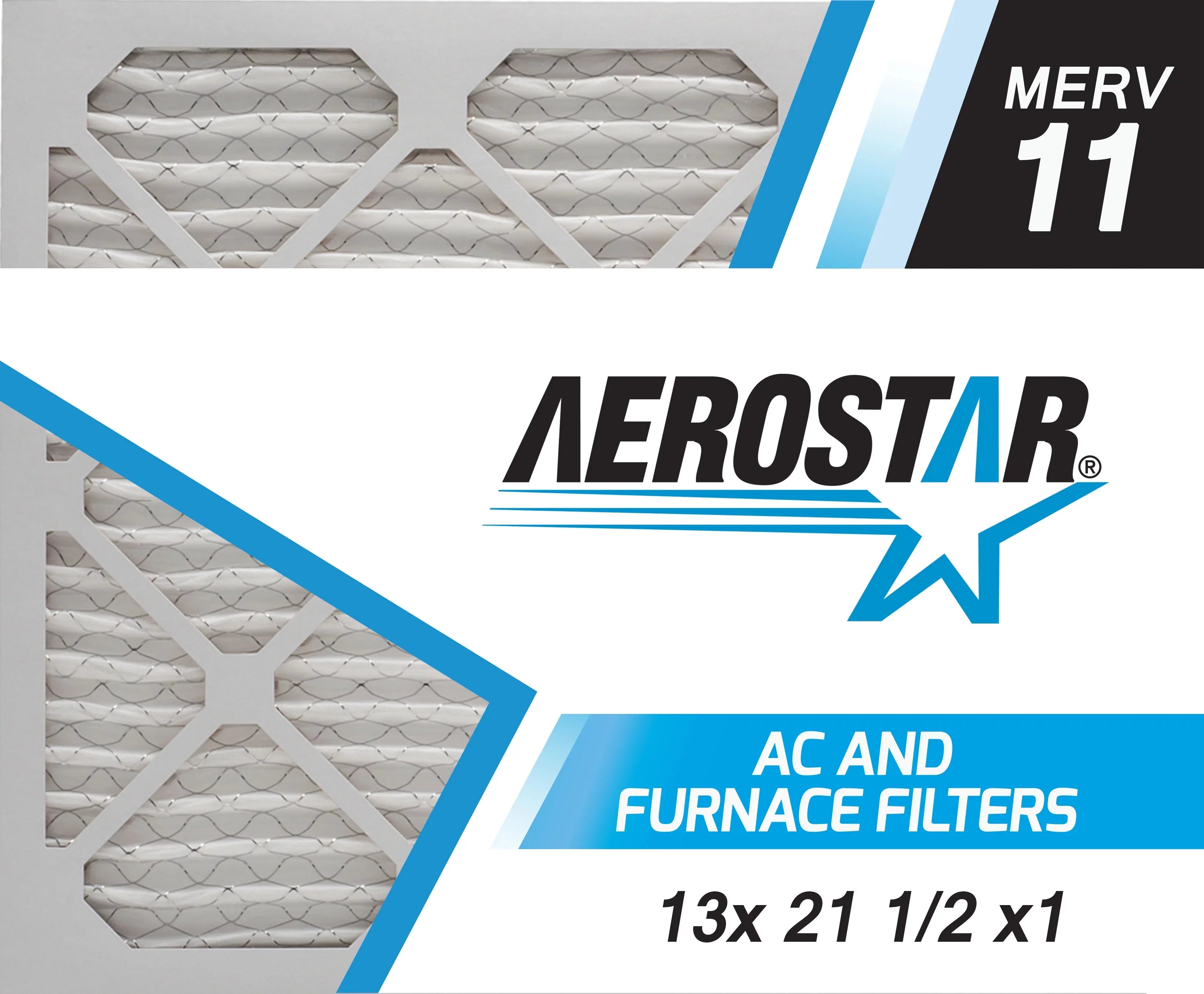 Pleated x 1/2 11, 13 USA 1, x Box 1/2x1 Air Made MERV 21 Filter, of 6, in Aerostar 13x21 the