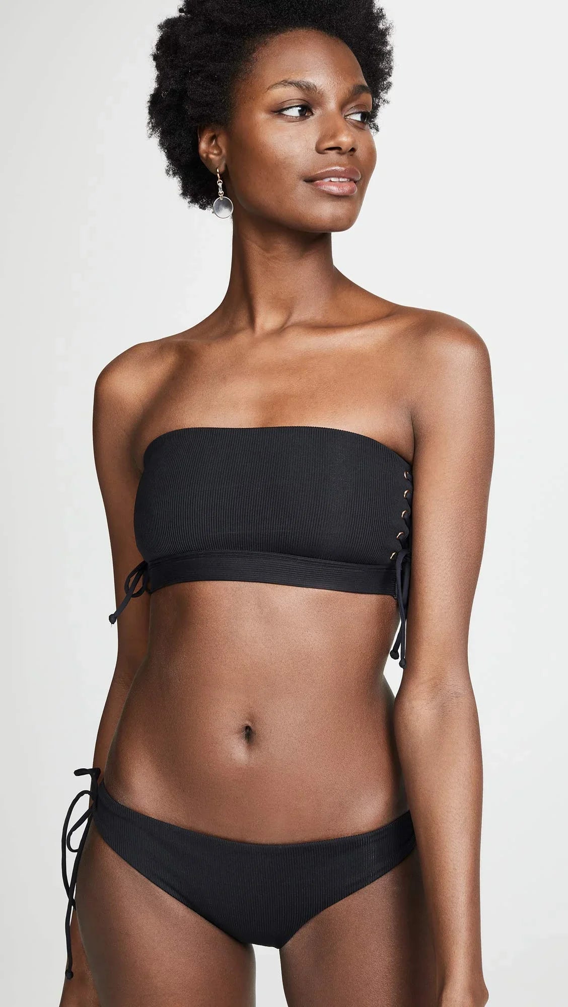 Crystal Size LSpace Black Women's Bikini Swimwear X-Small Top