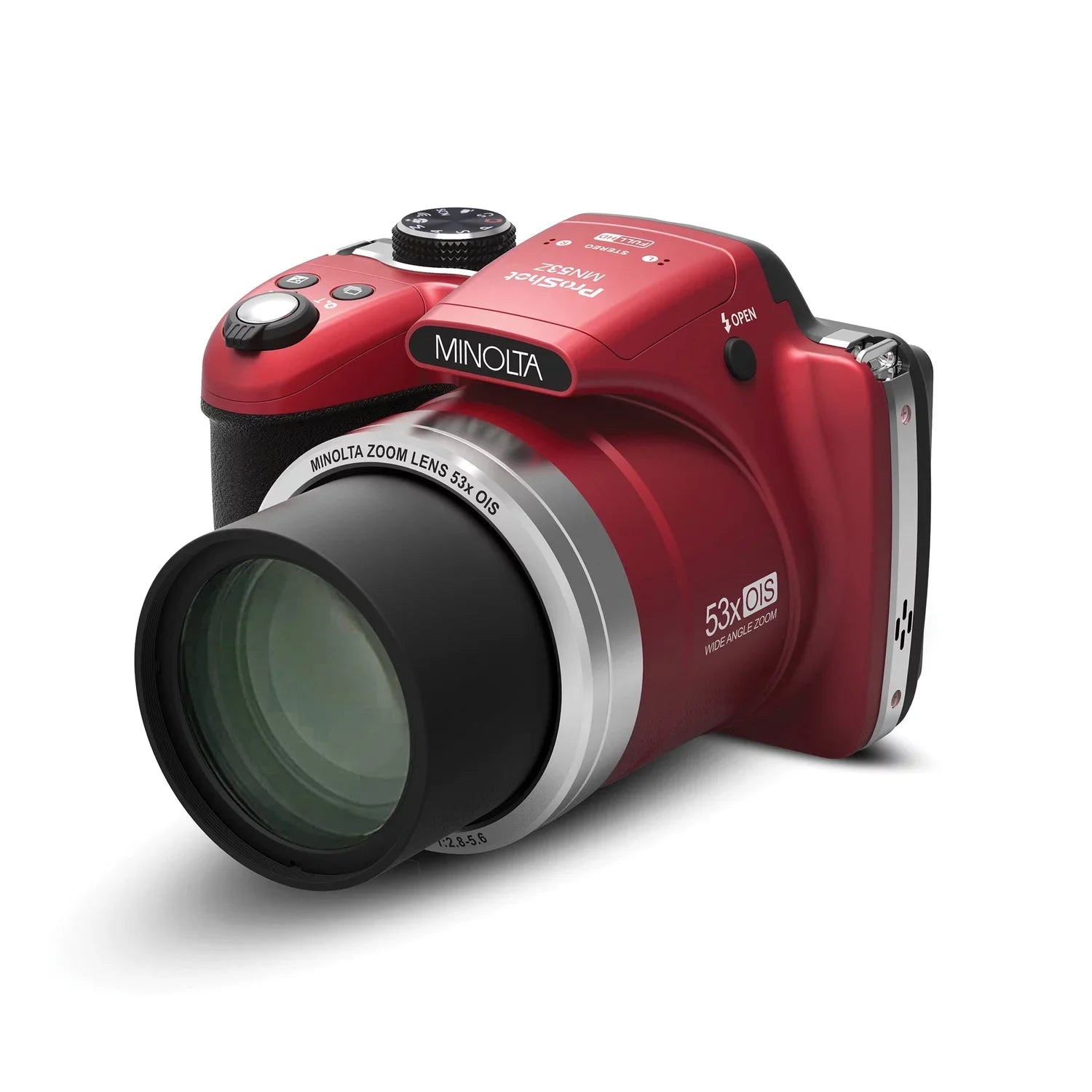 53x 1080p Shot SD (MN53Z Red) Pro 16 Optical Full Pixel Zoom, Mega Video Card HD Camera & HD Minolta with Digital 16GB