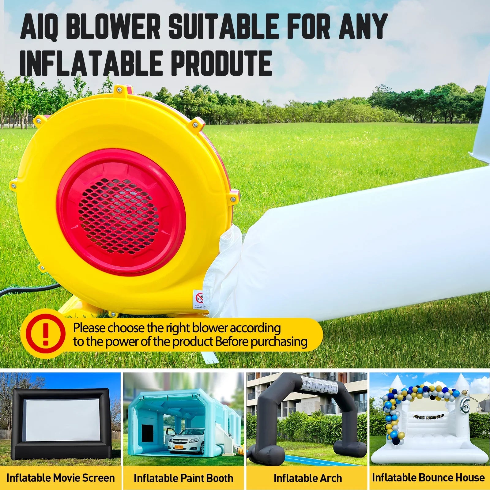 Bounce Inflatable Movie Inflatable Pump Inflatable Bouncy Paint Perfect Fan Air Castle Booth, Screen, Inflatable Jumper, Blower, for 950W House, Commercial Bouncer Blower,