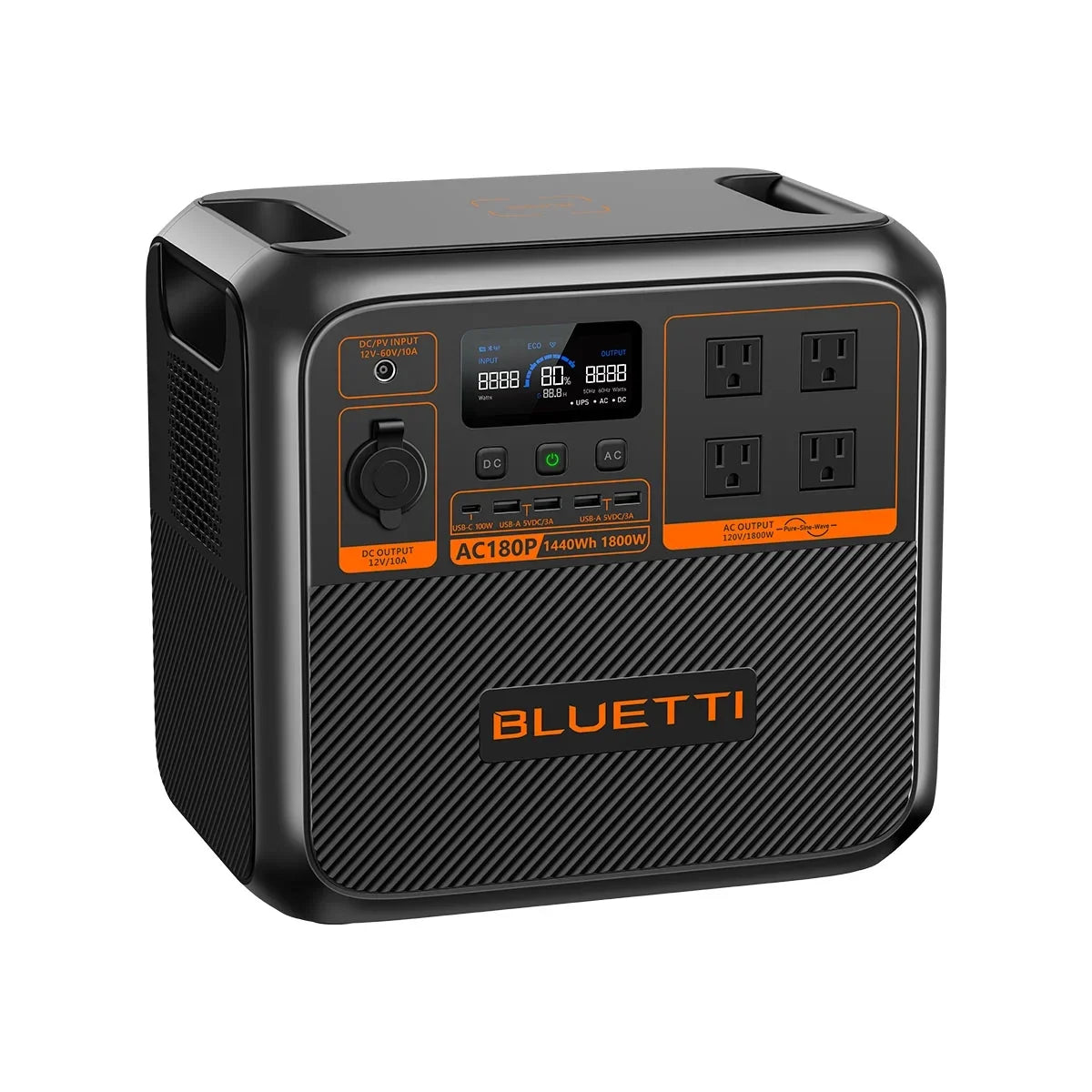 Off-Grid Generator 1800W Station, Bluetti for Living AC180P Solar | Power 1440Wh Portable