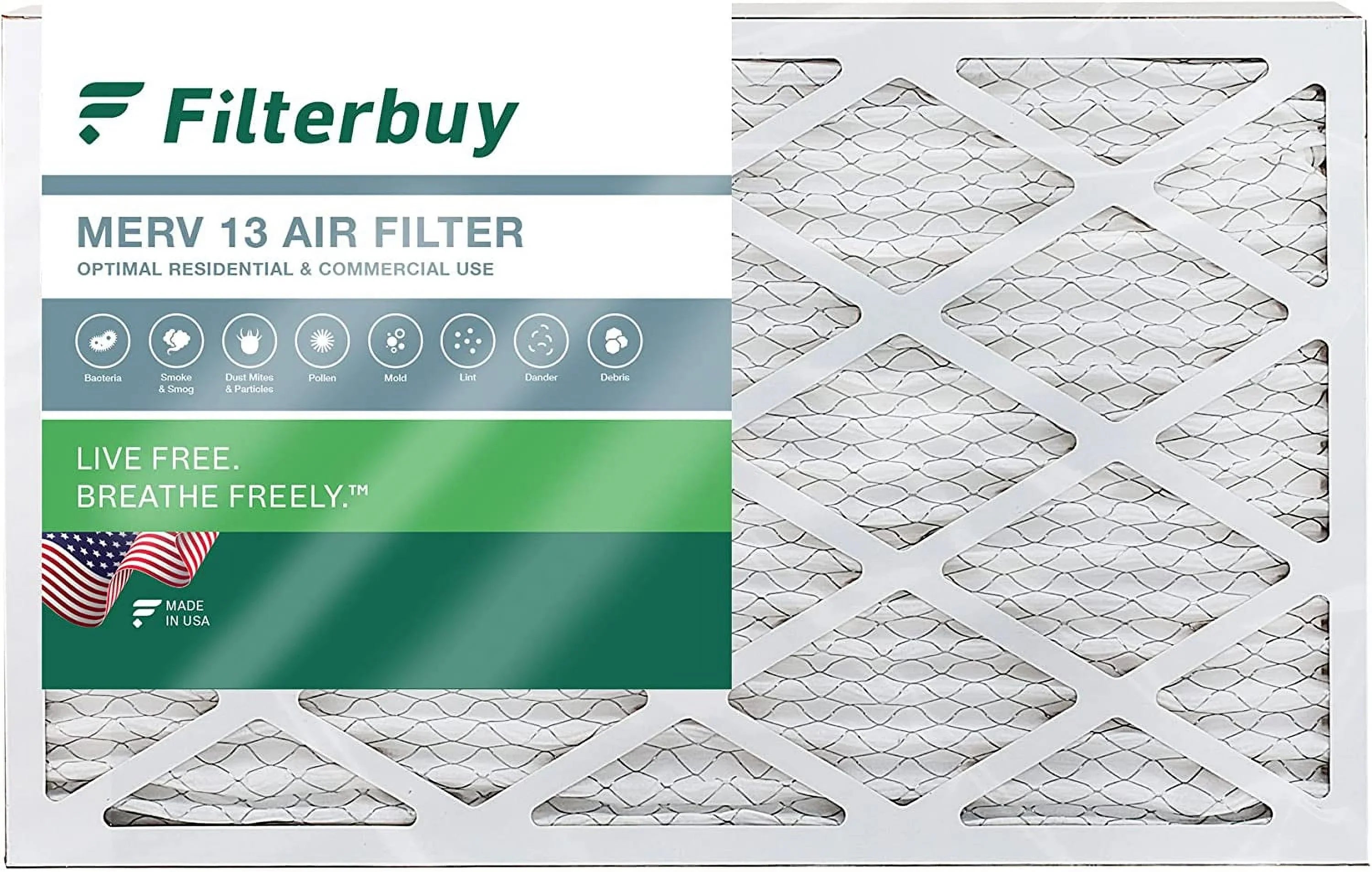 16x25x2 (1-Pack) AC Air 13 Pleated Filterbuy HVAC Filters Furnace MERV