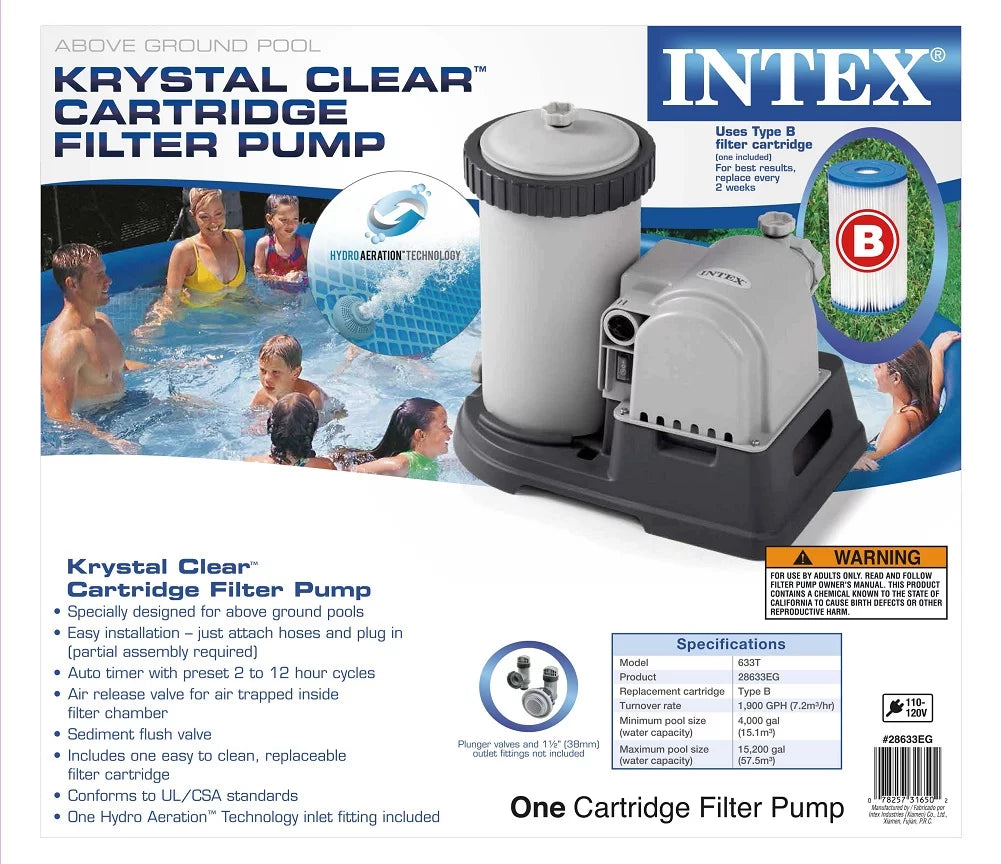 Pools, Pump Intex GPH Cartridge Clear Above Krystal Filter Ground 2500 for Pu...